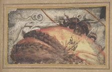 Tapestry Cartoon Fragment: The Top of Woman's Head with Hair Braided over a Cloth..., 1500-50. Creator: School of Raphael