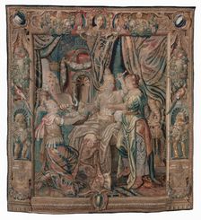 Tapestry (Cleopatra Dies At The Tomb of Antony), c1600-1640. Creator: Karel van Mander