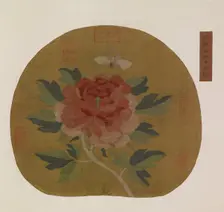 Tapestry: a peony and butterfly, Possibly Ming dynasty, 1368-1644. Creator: Unknown