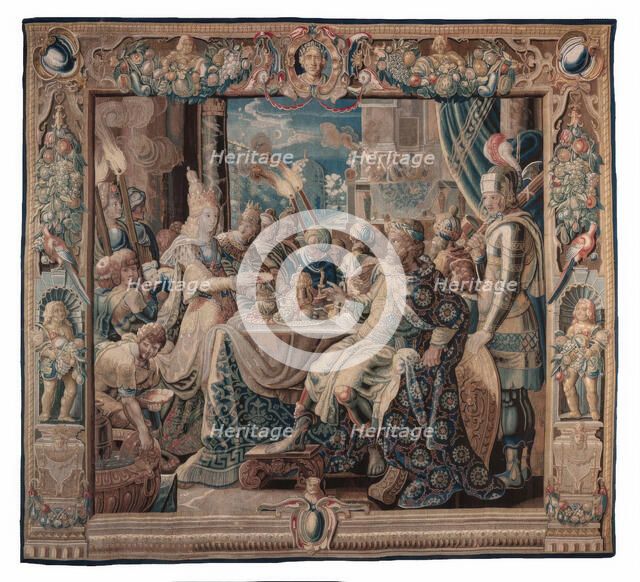 Tapestry (Anthony And Cleopatra Series: Cleopatra Entertains Antony), about 1640. Creator: Karel van Mander.