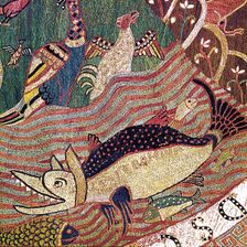 Tapestry of Creation, detail of the separation of land and water, 11th - 12th Century