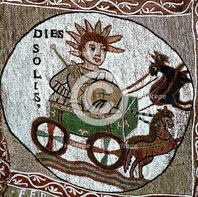 Tapestry of Creation, Romanesque of the 12th century, detail related to the sun.