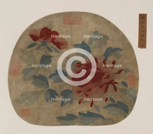 Tapestry: peonies, Possibly Ming dynasty, 1368-1644. Creator: Unknown.