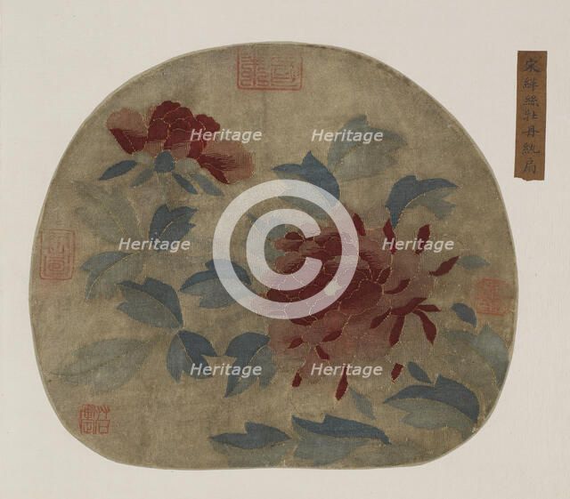 Tapestry: peonies, Possibly Ming dynasty, 1368-1644. Creator: Unknown.