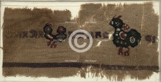 Tapestry with Birds and Greek Letters, 400s - 600s. Creator: Unknown.