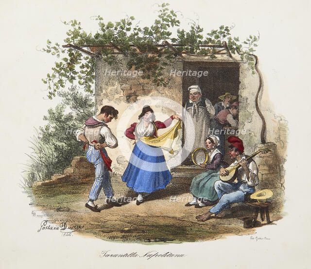 Tarantella. From "Scene di vita e costumi napoletani", 1840. Creator: Dura; Gaetano (1805-1878).