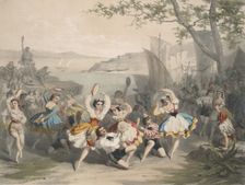 Tarantella. Scene from the Ballet L'étoile de Messine by Nicolò Gabrielli, ca 1865