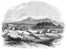 Taranaki (New Plymouth), the village-capital of the province of New Plymouth, North Island..., 1860. Creator: Unknown