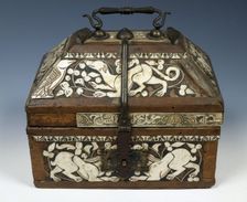 Taracea chest made of wood and bone, c. 1200, belonging to the treasure of San Isidoro de León. Creator: Unknown
