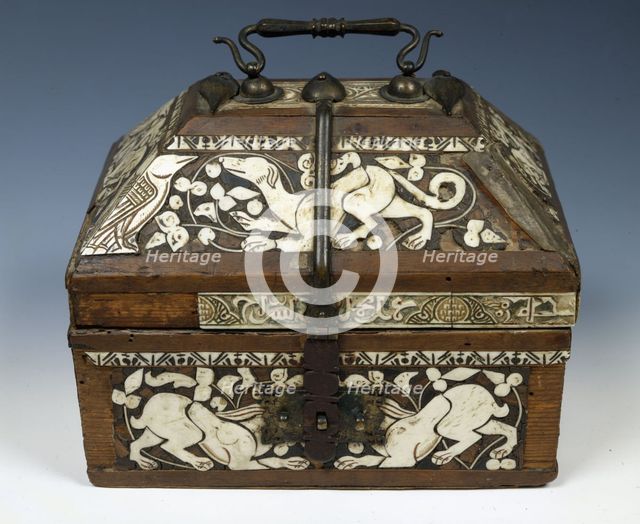 Taracea chest made of wood and bone, c. 1200, belonging to the treasure of San Isidoro de León. Creator: Unknown.