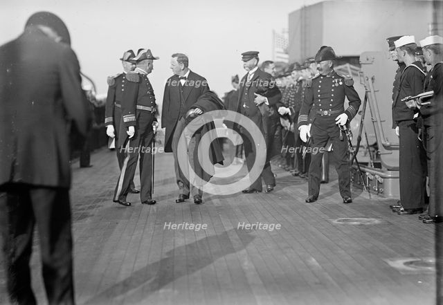 Target Practice - Daniels, Josephus; Badger, Charles Johnston, Rear Admiral, U.S.N.; Chapin..., 1913 Creator: Harris & Ewing.