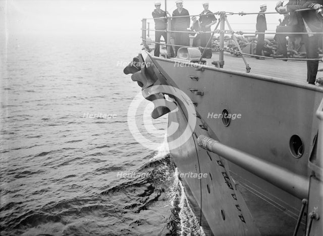 Target Practice - U.S.S. Wyoming's Bow, 1913. Creator: Unknown.