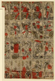 Tarocchi Cards (The Budapest Sheet of Tarot Playing Cards) , c 1500. Creator: Anonymous