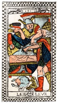 Tarot card of the Juggler or Mountebank, Parisian Tarot, 1500. Creator: Unknown