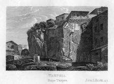 Tarpeian Rock, Rome, c1833. Creator: Unknown