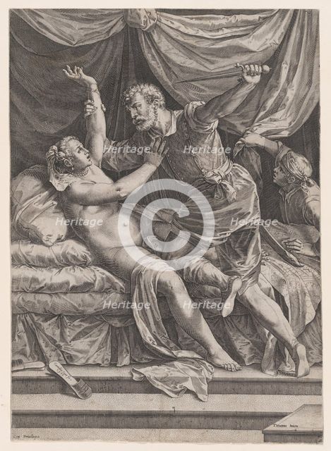 Tarquin and Lucretia, 1571. Creator: Cornelis Cort.