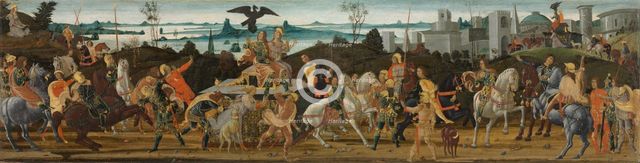 Tarquinius Priscus Entering Rome, c. 1470. Creator: Jacopo del Sellaio (Italian, c. 1441-1493).