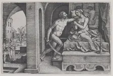 Tarquinius Rapes Lucretia, from Scenes from Roman History. Creator: Georg Pencz