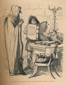 Tarquinius Superbus has the Sibylline Books valued 1852. Artist: John Leech
