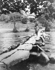 Tarr Steps, near Dulverton, Exmoor, Somerset, c1955. Creator: Arthur Charles Kirby Ware