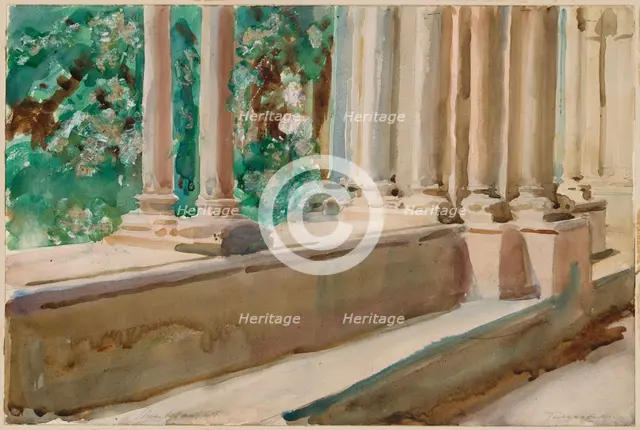Tarragona Terrace and Garden, c.1908. Creator: John Singer Sargent.