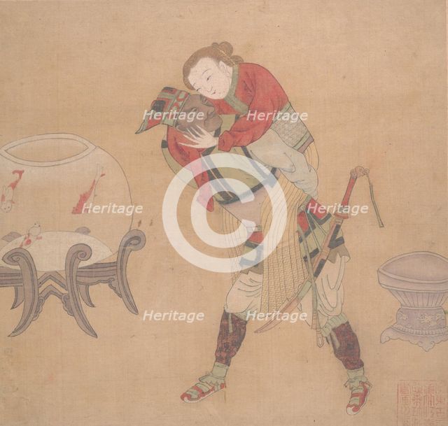 Tartar Officer Carrying Blond Lady, 19th century. Creator: Unknown.