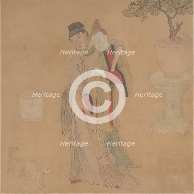 Tartar Officer with Blonde Lady, 19th century. Creator: Unknown.