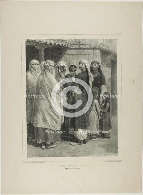 Tartar Women at the Baïdar, Crimea, August 26, 1837, 1842. Creator: Auguste Raffet.