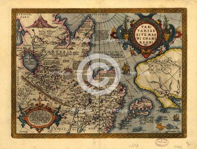 Tartariae Sive Magni Chami Regni typus, 1603.  Creators: Abraham Ortelius, Jan Baptist Vrients.