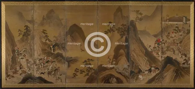Tartars Hunting in a Mountain Landscape, first half of 1600s. Creator: Unknown.