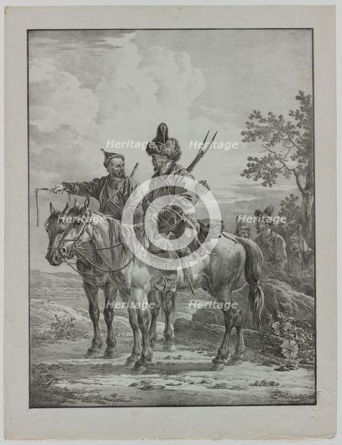 Tartars on Horseback, 1820. Creator: Aleksandr Orlowski (Russian, 1777-1832).