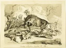 Tartars or Russians Hunting an Elk, n.d. Creator: Samuel Howitt