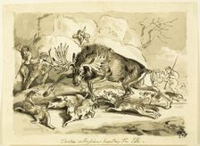 Tartars or Russians Hunting an Elk, n.d. Creator: Samuel Howitt
