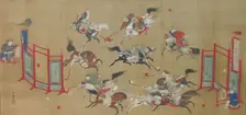 Tartars Playing Polo, early 18th century. Creator: Kano Eisen'in Furunobu