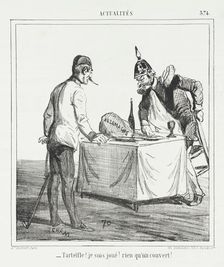 Tarteifle! Je suis joué! Rien qu'un couvert!, 1865. Creator: Cham