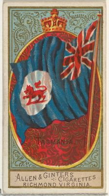 Tasmania, from Flags of All Nations, Series 2 (N10) for Allen & Ginter Cigarettes Brands, ..., 1890. Creator: Allen & Ginter