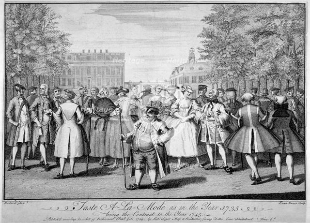 'Taste a-la-mode as in the year 1735 - being the contrast to the year 1745', 1749. Artist: Evan Davis