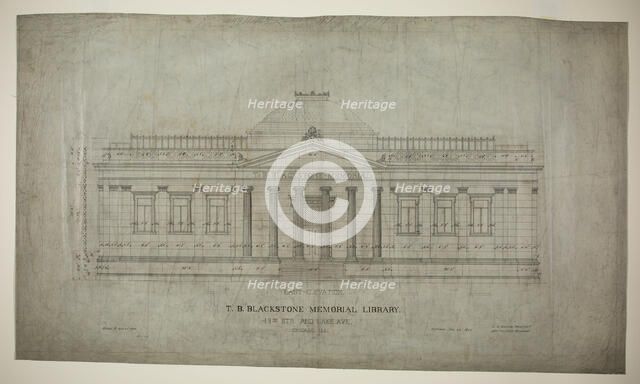 T.B. Blackstone Memorial Library, Chicago, Illinois, East Elevation, 1901-02. Creator: Solon Spencer Beman.