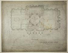 T.B. Blackstone Memorial Library, Chicago, Illinois, Main Floor Plan, 1901. Creator: Solon Spencer Beman