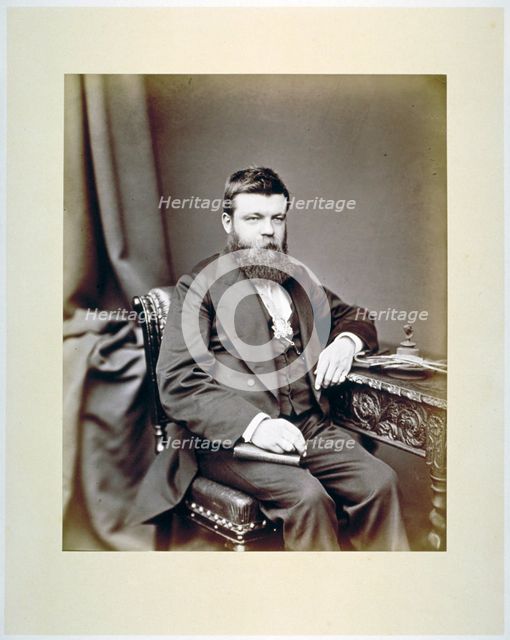 TC Fendick, Master of the Worshipful Company of Glaziers wearing his Master's badge, c1865. Artist: Maull & Co