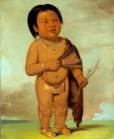 Tcha-aés-ka-ding, Grandson of Buffalo Bull's Back Fat, 1832. Creator: George Catlin