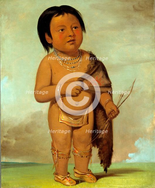 Tcha-aés-ka-ding, Grandson of Buffalo Bull's Back Fat, 1832. Creator: George Catlin.