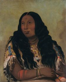 Tchón-su-móns-ka, Sand Bar, Wife of the Trader François Chardon, 1832. Creator: George Catlin