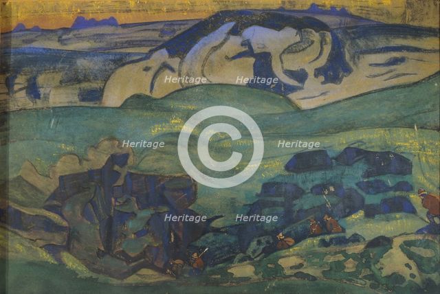 Tchud tribe gone underground, 1913. Artist: Roerich, Nicholas (1874-1947)