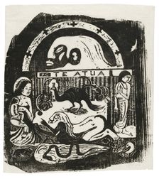 Te atua (The God), from the Suite of Late Wood-Block Prints, 1898/99. Creator: Paul Gauguin