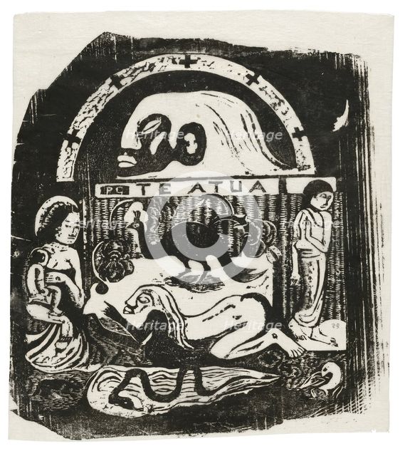 Te atua (The God), from the Suite of Late Wood-Block Prints, 1898/99. Creator: Paul Gauguin.