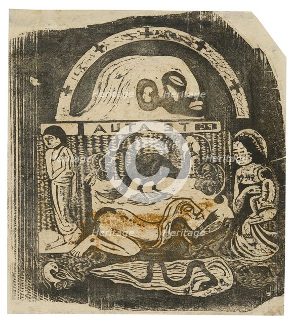 Te atua (The God), from the Suite of Late Wood-Block Prints, 1898/99. Creator: Paul Gauguin.