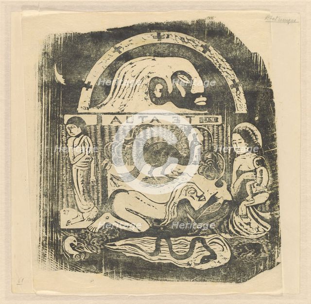Te Atua (The Gods) Small Plate [recto], in or after 1895. Creator: Paul Gauguin.