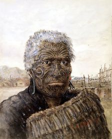 Te Kuha: a carver and warrior, c1860s. Creator: Major HG Robley