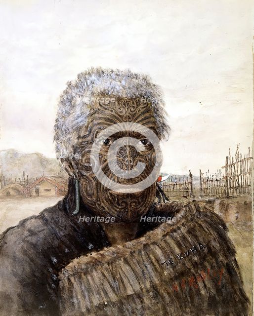 Te Kuha: a carver and warrior, c1860s. Creator: Major HG Robley.